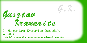 gusztav kramarits business card